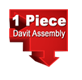 1-piece davit assembly