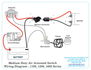 Medium Duty Air Actuated Switch Wiring Diagram - 1100, 1300, 1600 Series